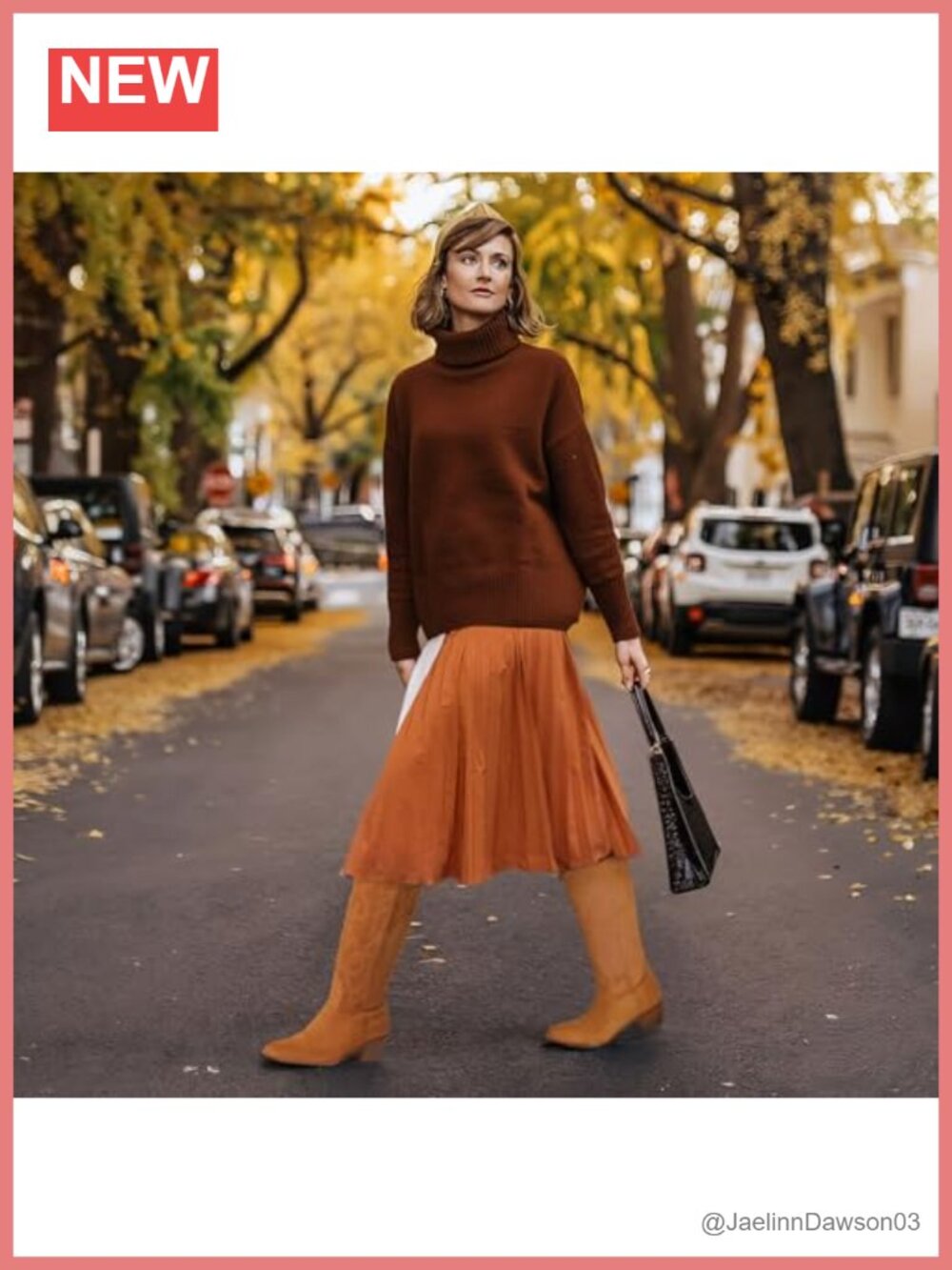 Women's Suede Cowgirl Boots with Block Heel Pull On - Picture 2 of 6